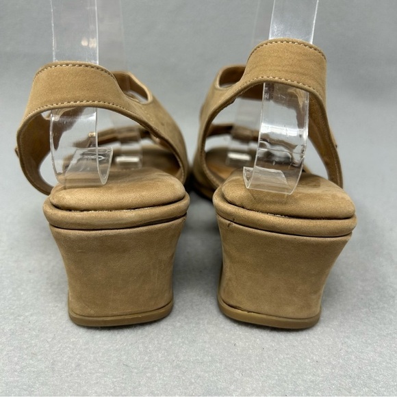Beautifeel Tan Suede Wedge Slingback Square Toe Comfort Sandals Size EU 37/US 6 - Picture 8 of 16